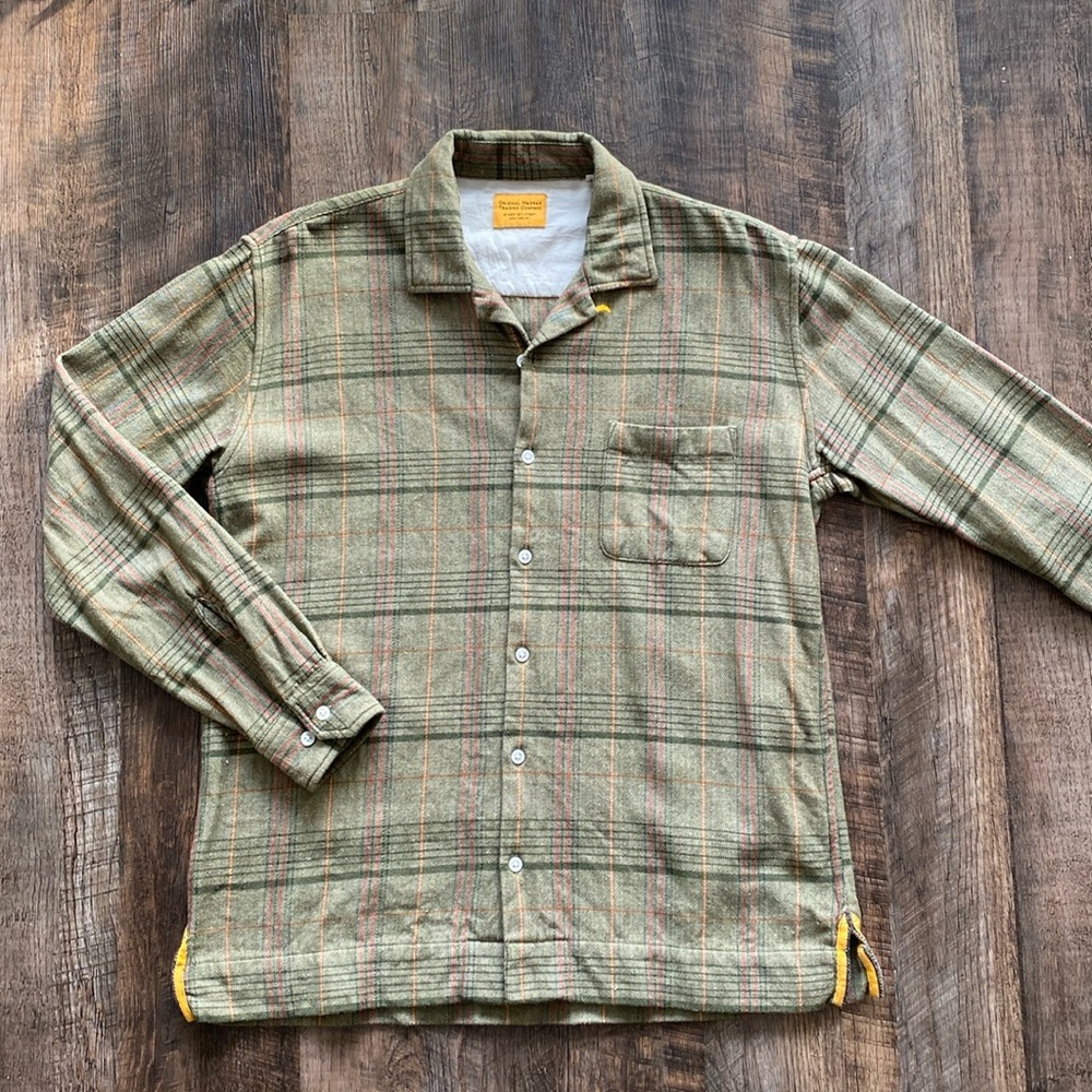 Original Madras Trading Co Winter Madras LS - Green, Size M